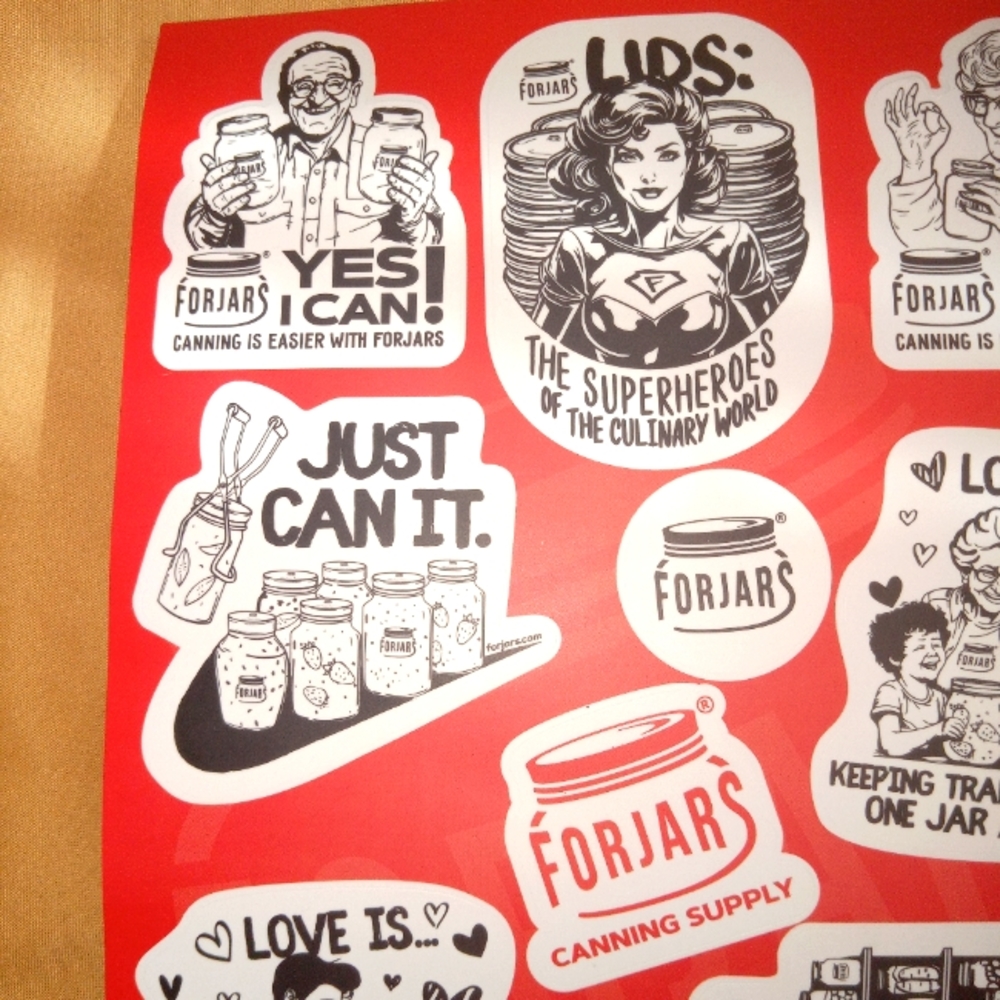 ♥️🖤🤍 NWT For Jars Canning Jarring Preserving Dehydrating Foods Stickers Fun - Picture 2 of 4
